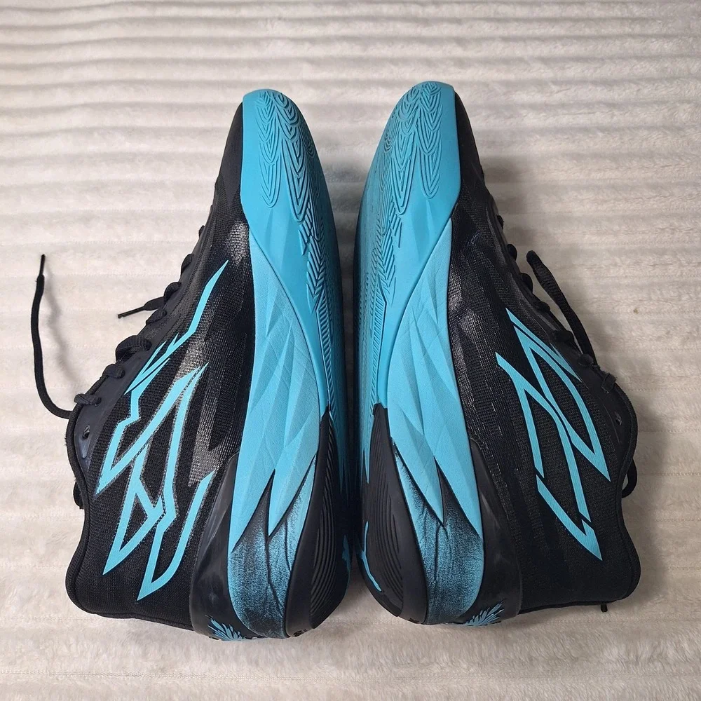 MELO Puma Basketball Sneaker Shoes Mens 13 Athletic Sports Blk Atoll Blue Wings